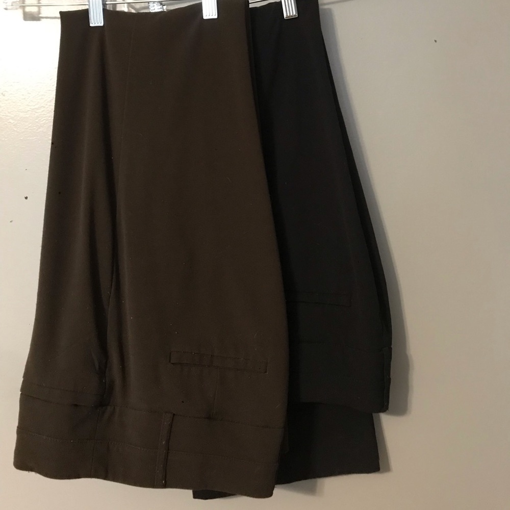 Brown and black dress pants
